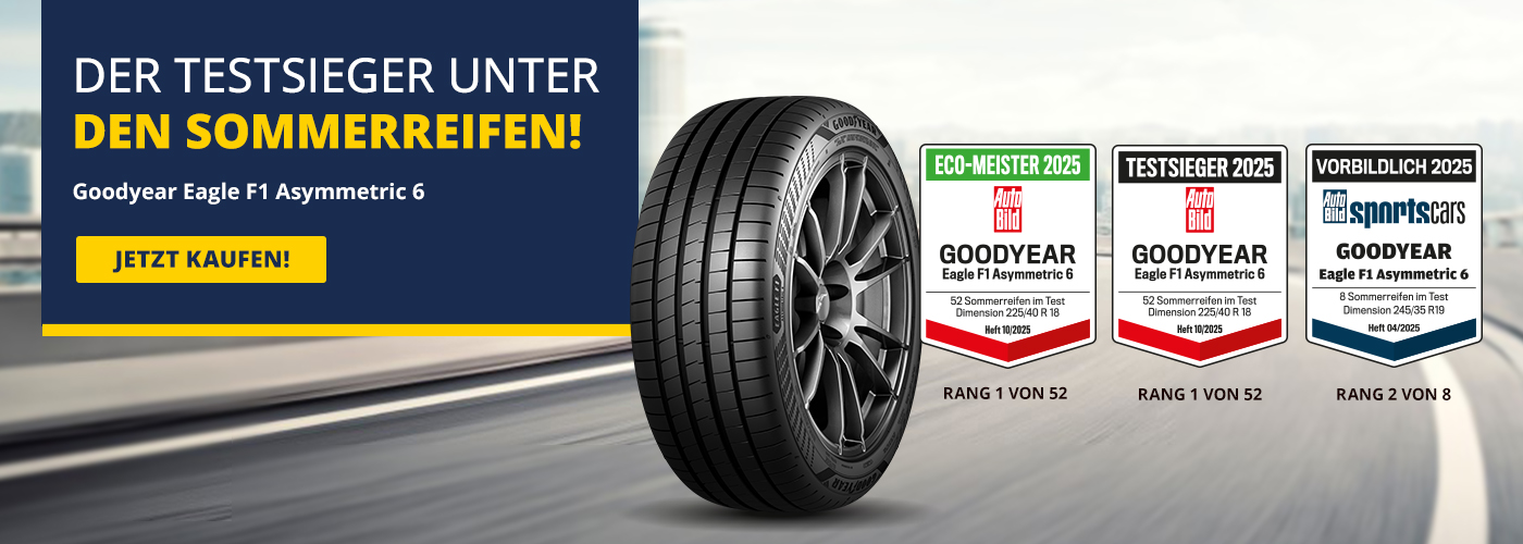 Der Testsieger Reifen von Goodyear - Eagle F1 Asymmetric 6 