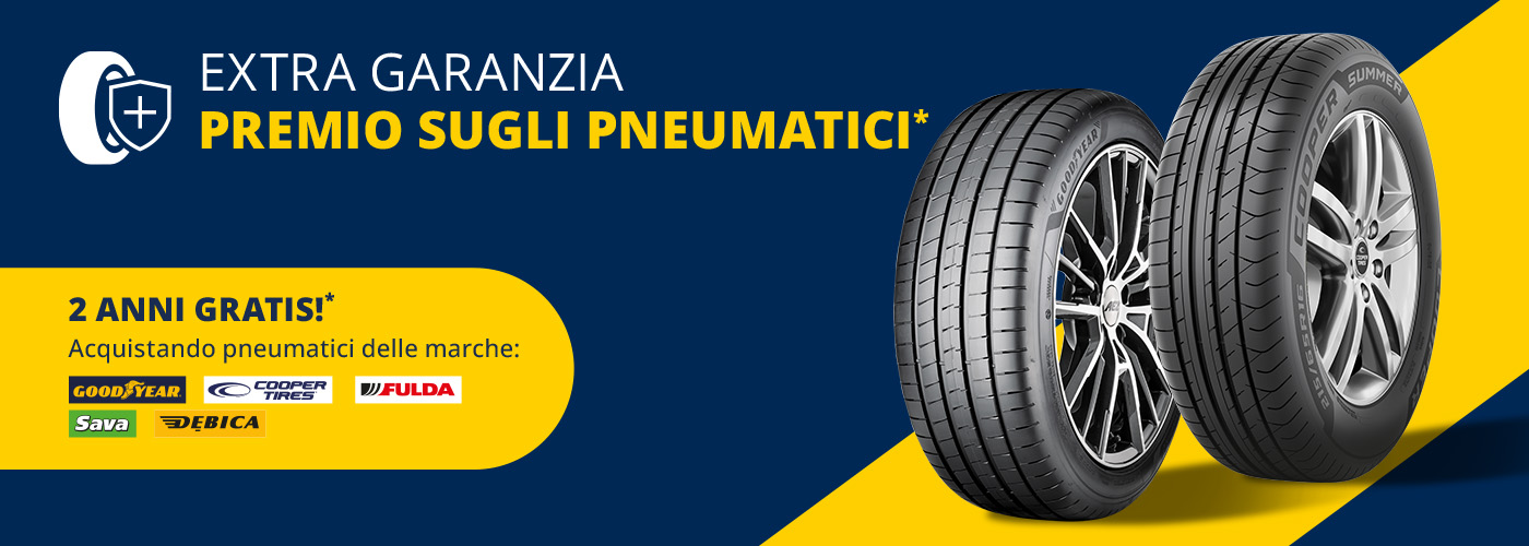 Garanzia supplementare pneumatici Goodyear, Cooper, Fulda, Sava, Debica
