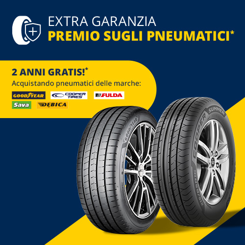 Garanzia supplementare pneumatici Goodyear, Cooper, Fulda, Sava, Debica