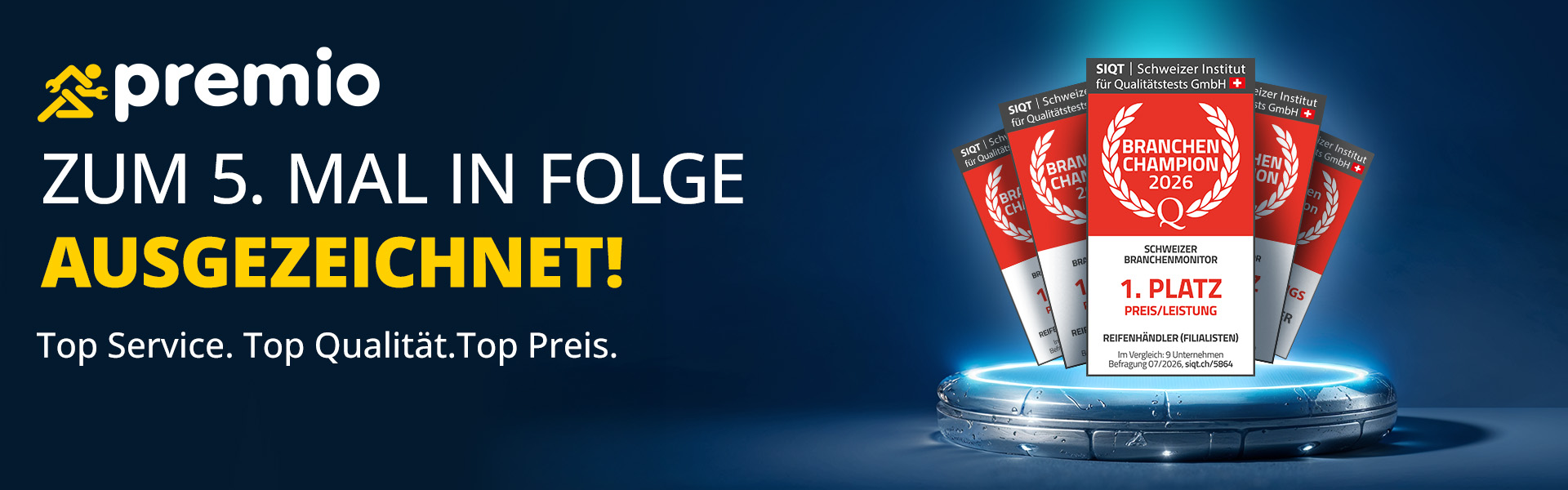 Branchenchampion Preis-leistung Premio Reifen+Autoservice